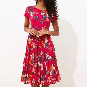NWT Loft Pleated Midi Dress